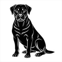 Sitting Rottweiler Illustration - Strong and Elegant Dog for Creative Use vector