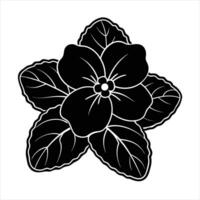 Minimalist African Violet Illustration Simple Design with White Background vector