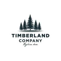 retro Pine Tree spruce evergreen fir hemlock logo design. Vintage rustic conifer cedar coniferous cypress larch pinus trees silhouette vector
