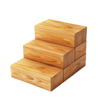 A stack of wooden steps on a transparent background png