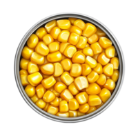 Corn Kernels in a Tin Can on Transparent Background png