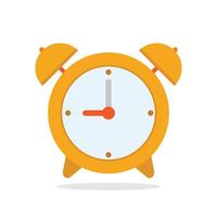 An orange alarm clock on a white background vector