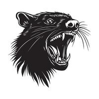 Fierce Tasmanian Devil Stock Illustration image isolated on white background. vector