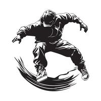 Break Dancer Images. Break Dancing man pose silhouette isolated on white background. vector