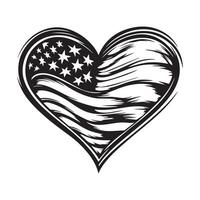 Design USA Flag In The Form Of A Heart Stock Illustration Image isolated on white background, vector