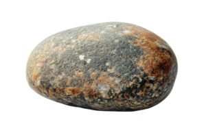 Smooth river rock displaying a natural texture with earthy tones and unique patterns png