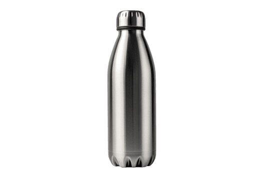 rostfrei Stahl Wasser Flasche mit glatt Design Ideal zum Flüssigkeitszufuhr auf das gehen während draussen Aktivitäten png