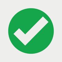 Check mark and symbol in flat style vector