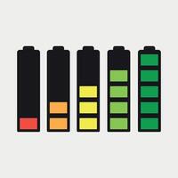 Battery charge status flat symbols set vector