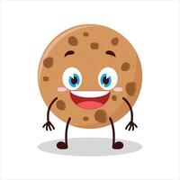 Cute happy expression of cookies cartoon character vector