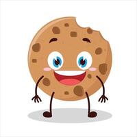 Cute happy expression of cookies cartoon character vector