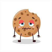 Cute nope expression of cookies cartoon character vector