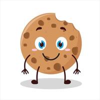Cute smile expression of cookies cartoon character vector