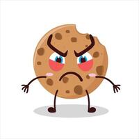 Cute provoked expression of cookies cartoon character vector