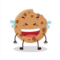 Cute laugh out loud expression of cookies cartoon character vector