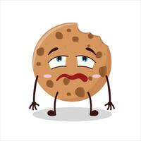 Cute bored expression of cookies cartoon character vector