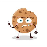 Cute weird expression of cookies cartoon character vector