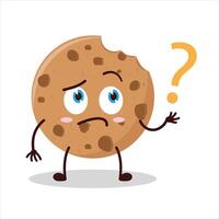 Cute curious expression of cookies cartoon character vector