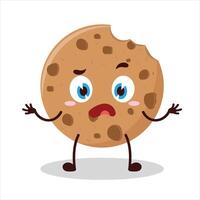 Cute don't know expression of cookies cartoon character vector
