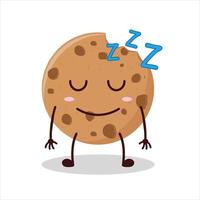 Cute sleep expression of cookies cartoon character vector