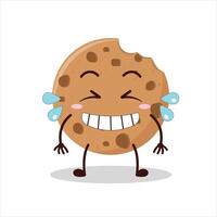 Cute pleased expression of cookies cartoon character vector