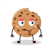 Cute silent expression of cookies cartoon character vector
