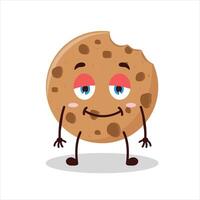 Cute lazy expression of cookies cartoon character vector