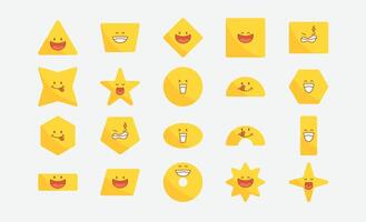 Cute Basic Shape Character Illustrations vector