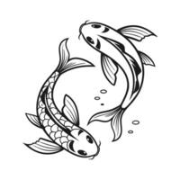 Silhouette of Fish Attracted to Bait in a Catchy icon vector