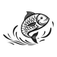 Striking Silhouetted Fish in a Powerful Jump vector