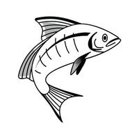 A stylized, graphic image of a Koi fish in a dynamic pose. vector