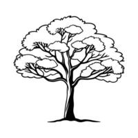Black and white stylized tree graphic design vector