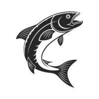 Silhouette of Fish Attracted to Bait in a Catchy Design vector