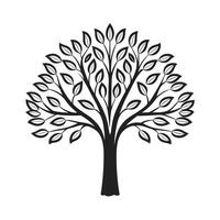 black outline drawing of a tree. vector