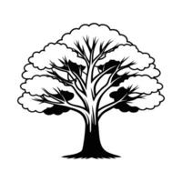 elegant black and white silhouette of a tree is perfect for various design vector