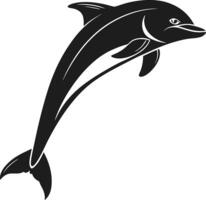 black and white graphic design of a fish leaping out of water. vector