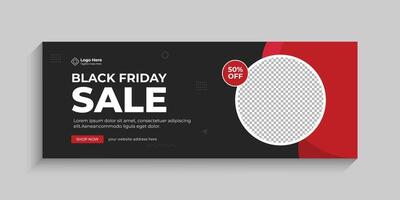 Black Friday sale web banner and cover ads, can use for social media, social media post design template black and red color. vector