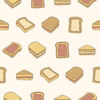 Collection of Peanut bread Seamless Pattern illustration Design vector