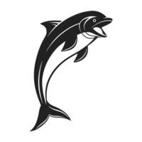 Striking Silhouetted Fish in a Powerful Jump icon vector