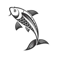 Powerful Koi Fish Silhouette Design for Artistic Projects vector