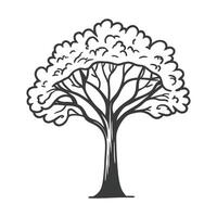 black and white silhouette of a tree is perfect for various design projects. vector