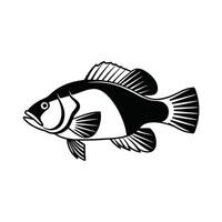 Silhouette of Fish Attracted to Bait in a Catchy vector