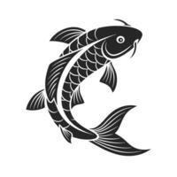 graphic image of a Koi fish in a dynamic pose. vector