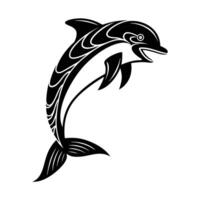 featuring intricate, tribal-inspired patterns on its body and tail. vector