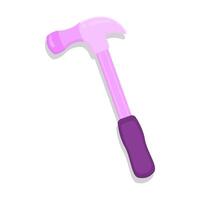 purple hammer tool with white background vector