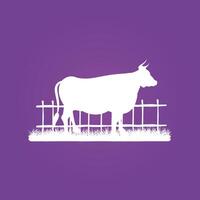 Cattle farm trendy artwork pretty abstract illustration colorful valuable design vector