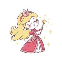 Princess peach with a wand and a crown vector