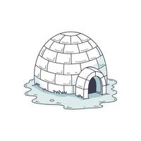 An igloo is shown in a cartoon style vector