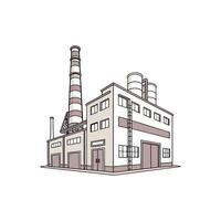 An illustration of a factory building vector