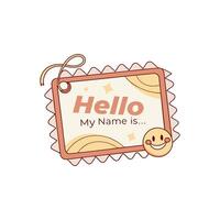 Hello my name is sticker icon , vector